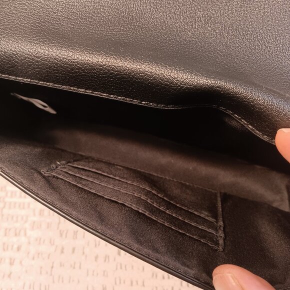 Nine West black faux leather wristlet & chain convertible straps handbag purse - Picture 8 of 15